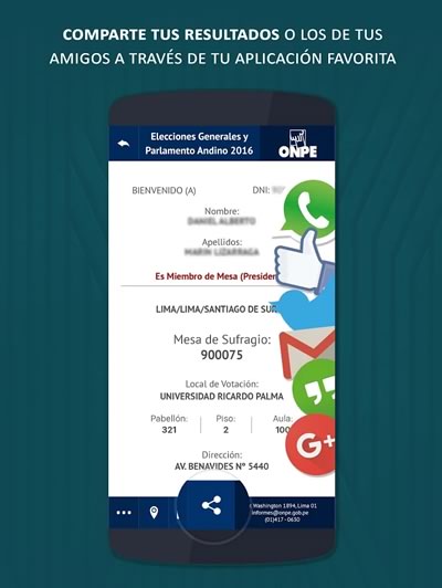 app onpe comparte el resultado